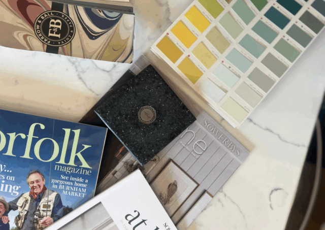 Client attending a Design Studio Session at Anglia Kitchens & Bedrooms showroom in Norfolk discussing bespoke interior ideas