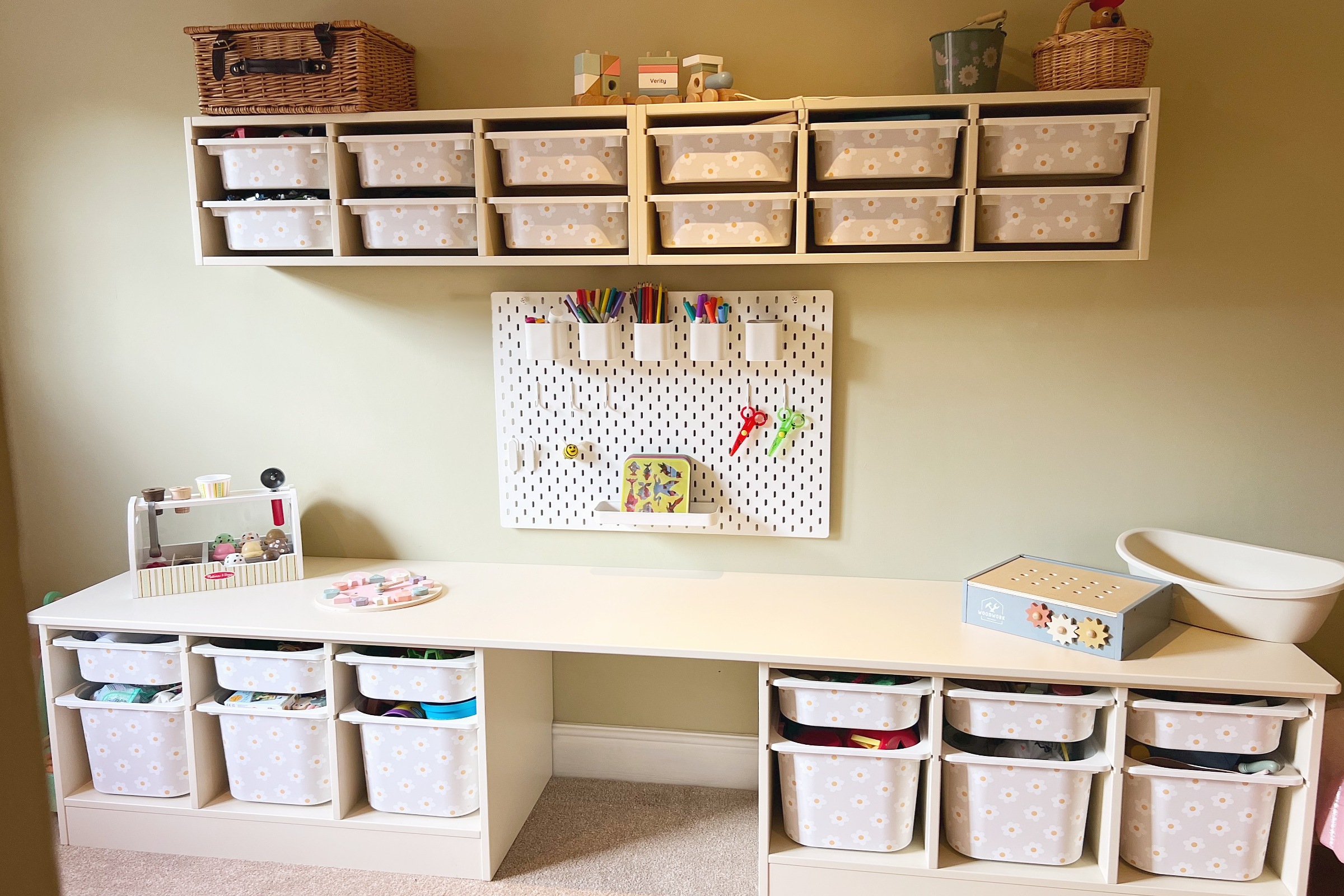 Light sand coloured playroom
