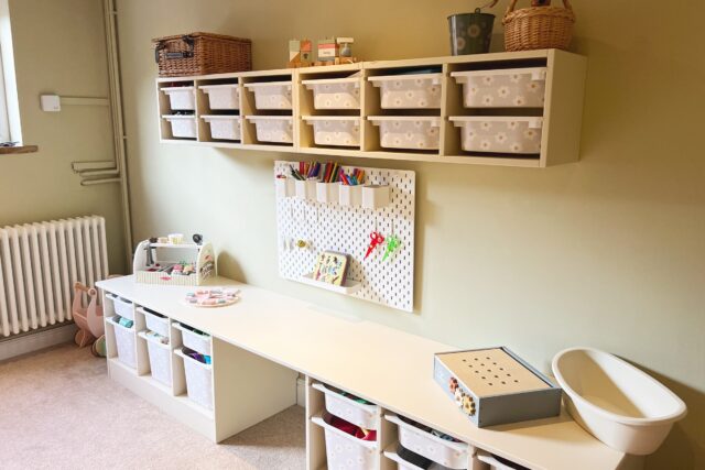 Light sand coloured playroom