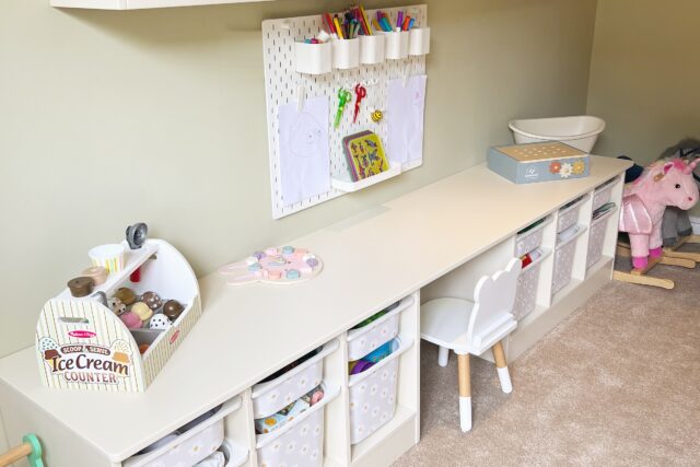 Light sand coloured playroom
